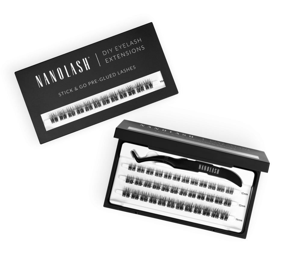 pre glued cluster lashes nanolash